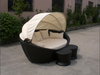 Hot sale UV-resistant woven outdoor wicker hanging bed with canopy AWRF8003A,wicker hanging bed