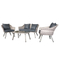 Patio for sale modular black corner aluminium frame garden 4pc outdoor furniture 4 pc rattan wicker sofa set