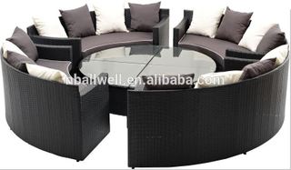 AWRF5505 used hotel rattan stylish modern furniture round sectional sofa set,stylish modern furniture