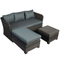All weather covered cheap sofa garden living room synthetic rattan furniture outdoor l-shape sofas