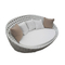Double sun lounger bed outdoor circular daybed gray rattan patio furniture