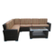 Discount modern patio black cube 5pc outdoor sectional furniture 5 pc wicker rattan sofa cushioned set