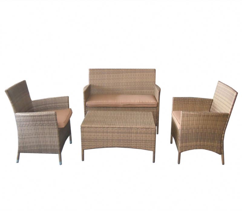 4pc four piece patio set wicker kd brown rattan outdoor furniture sets
