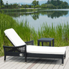 Corner Brown Rattan Garden Sets Pool Furniture Hot Sale Outdoor Lounge Bed
