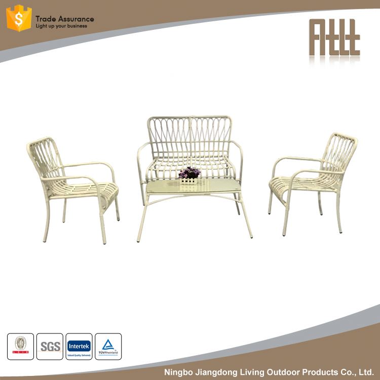 French Bistro Chairs Modern Wicker Garden Chair Stackable White Rattan Outdoor Furniture