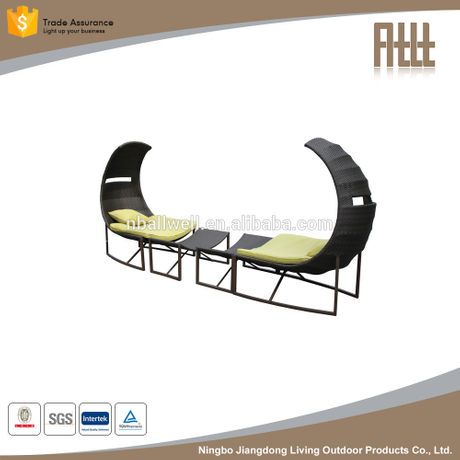 AWRF9063A Rattan / Wicker materia balcony chairs with foot stool from China MANUFACTURER,Rattan / Wicker materia
