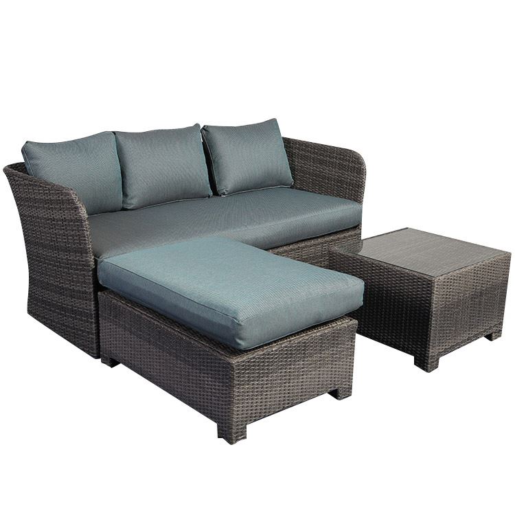 All Weather Covered Cheap Sofa Garden Living Room Synthetic Rattan Furniture Outdoor L-shape Sofas