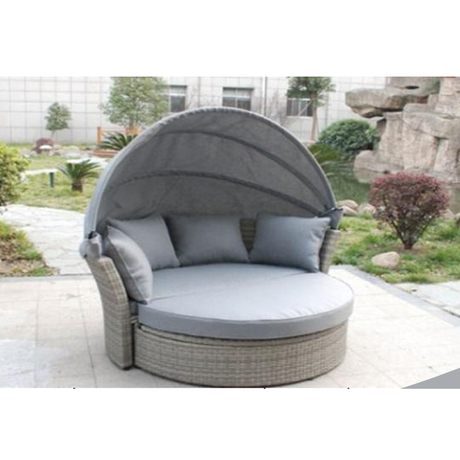 china manufacturer Outdoor garden round canopy rattan daybed