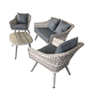 Patio for Sale Modular Black Corner Aluminium Frame Garden 4pc Outdoor Furniture 4 Pc Rattan Wicker Sofa Set