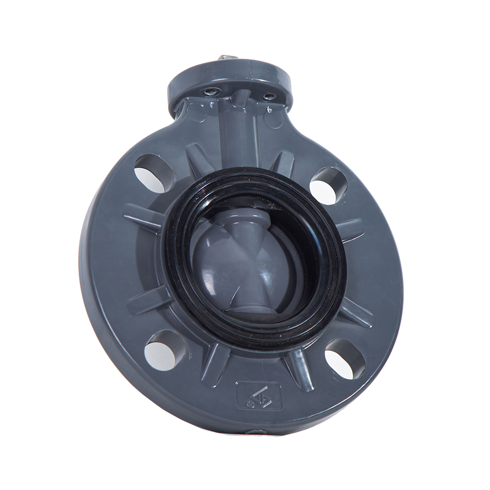 Rubber Lined Concentric UPVC Automation Platform Butterfly Valve For Square Shaft Installed Electric Pneumatic Actuator