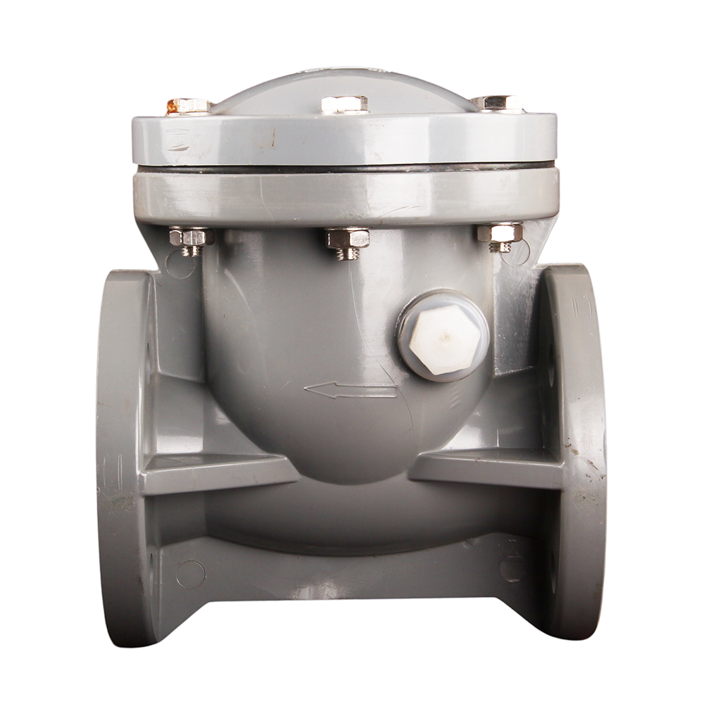 CPVC Heat Resistant Flange Swing Check Valve Plastic Corrosion Resistant Chemical One Way Non Return Valve