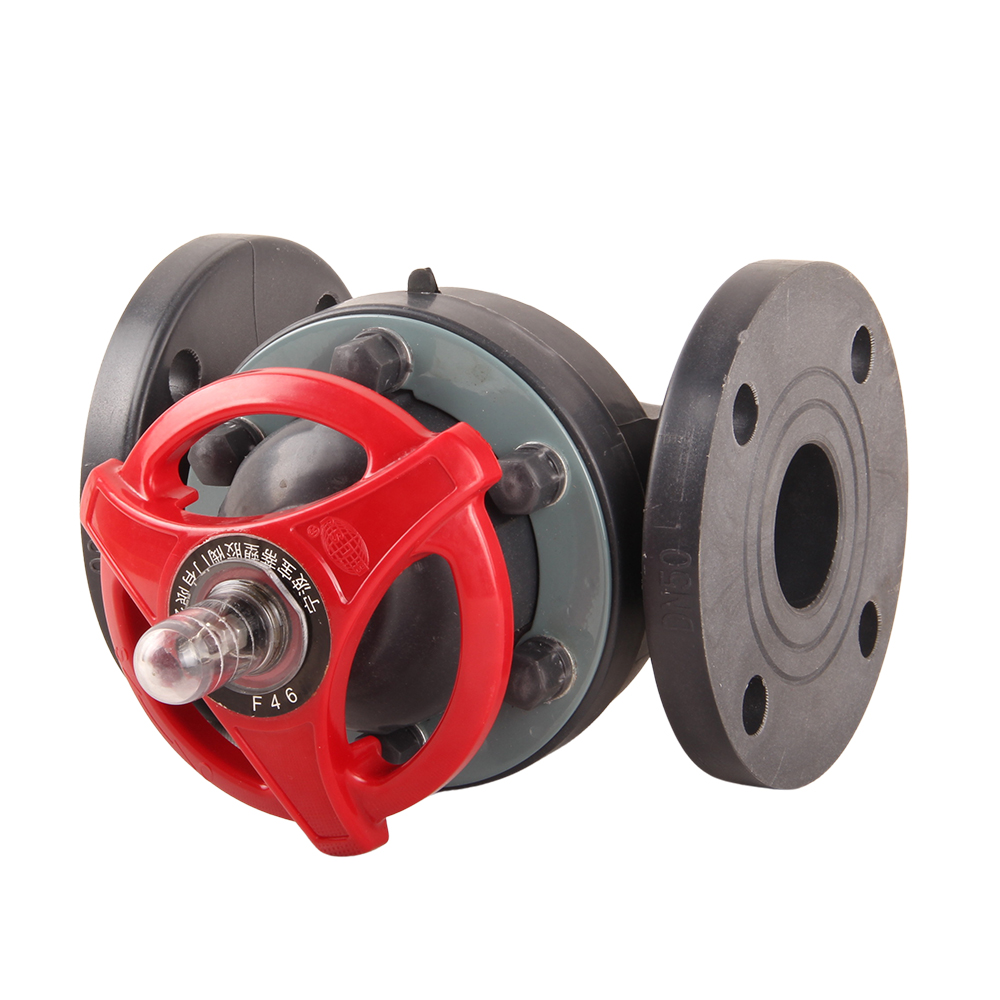 New Design Flange End Plastic Flanged Diaphragm Valve FRPP Manual Directional Control Diaphragm Valve for Water OEM Customizable