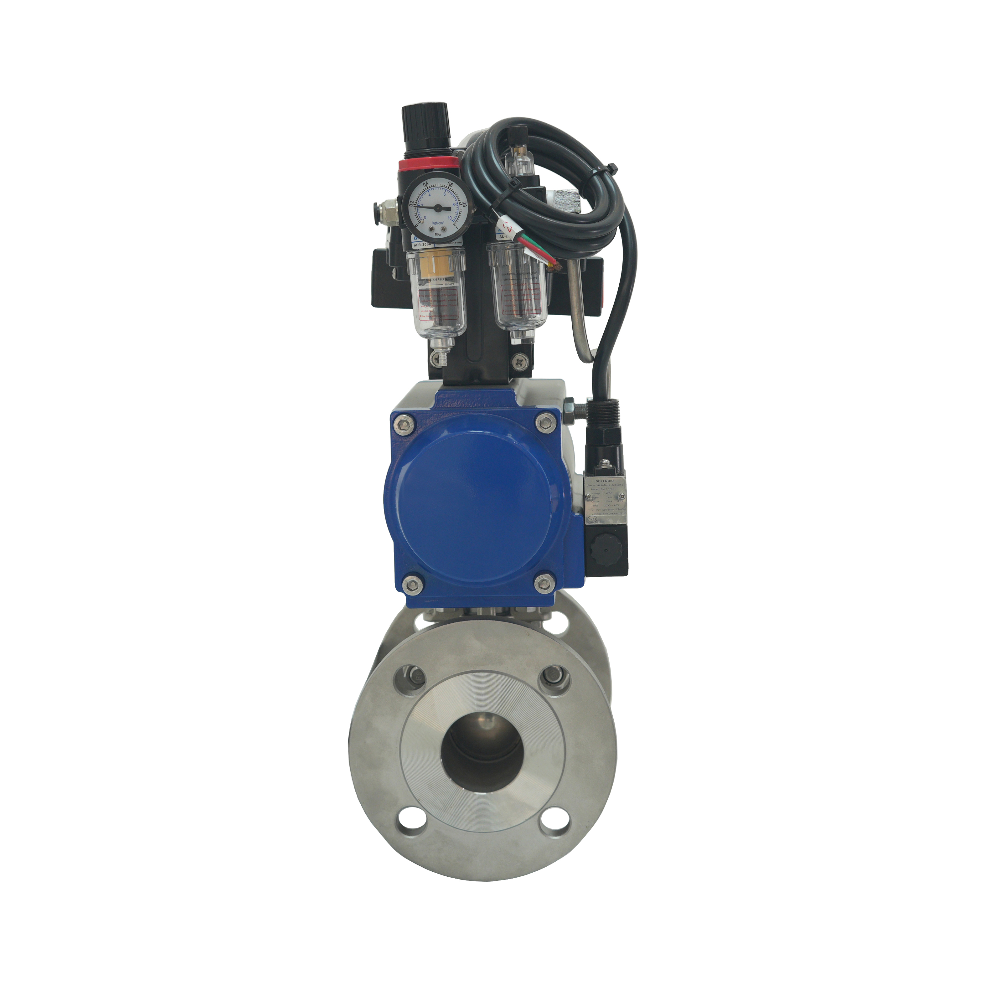 Investment Casting Stainless Steel Heavy Duty Explosion-proof Pneumatic Flange Ball Valve
