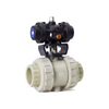 Pneumatic Actuator Controller Full Flow Pph Double Union Socket End Ball Valve Plastic Cylinder Pneumatic True Union Ball Valve
