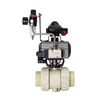 PPH Acid Alkali Resistance Double Union Ball Valve HG DIN ANSI JIS Standard Pneumatic Flange Plastic Ball Valve