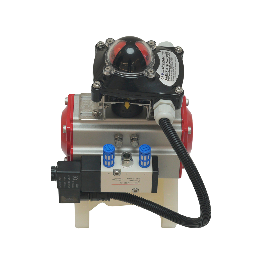 Anti-corrosion Pneumatic Actuated PVDF Flange Ball Valve 1/2