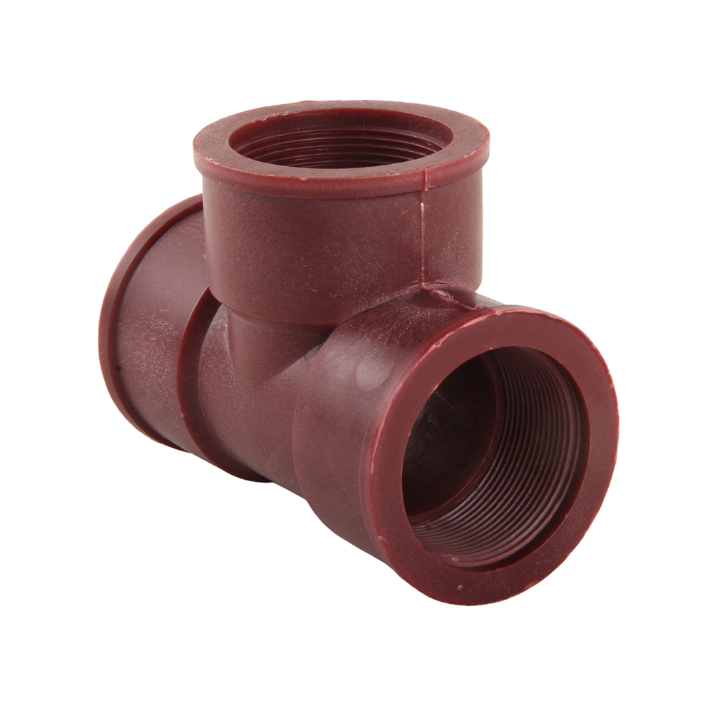Factory Direct Reddish Brown Plastic Internal Thread Tee DN15 - DN50 1/2