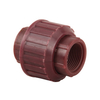 FRPP Reddish Brown Double Threaded Joint Plastic Female Union Coupling Connector