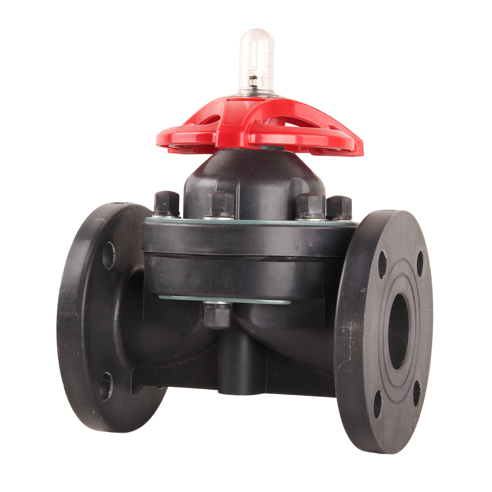 New Design Flange End Plastic Flanged Diaphragm Valve FRPP Manual Directional Control Diaphragm Valve for Water OEM Customizable
