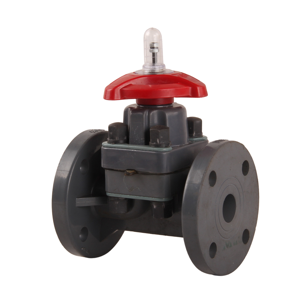 UPVC Manual Anti-corrosion Diaphragm Valve DN15-DN200 Flanged Double-layer Diaphragm Seal Diaphragm Valve