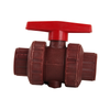 Industrial Handle FRPP Dn15-Dn100 True Union Ball Valve Plastic Double Union Socket Red Thread End Ball Valve