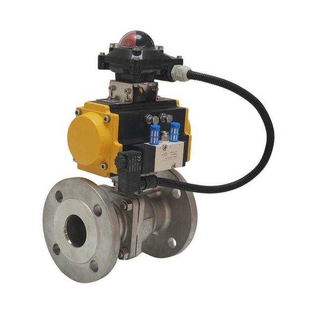 Efficient Durable Rational Construction Stainless Steel Pneumatic Actuator Heavy Duty Flange End Ball Valve With Two Piece