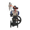 Stainless Steel Pneumatic Flange Ball Valve with Manual Operation And Triple Fittings