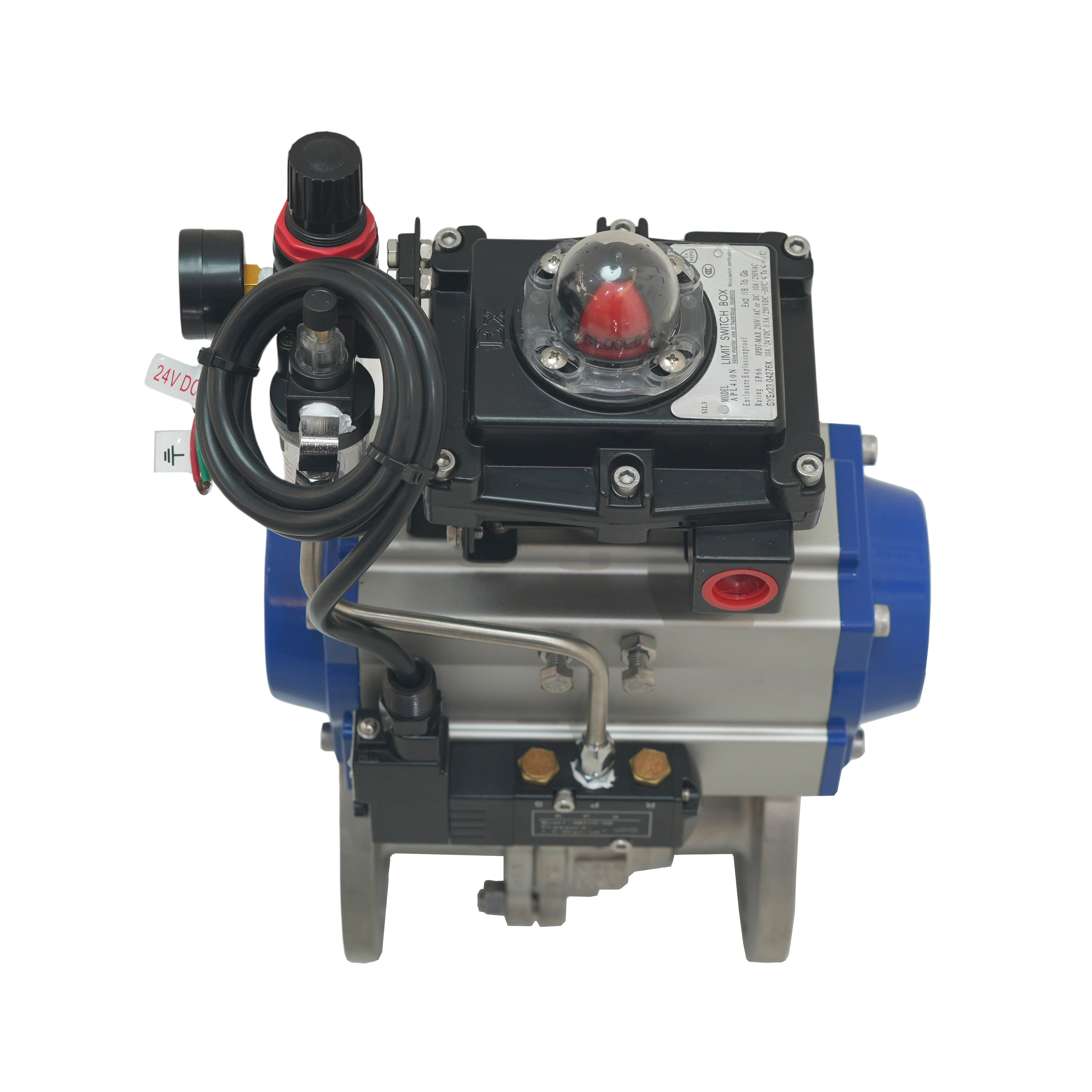 Investment Casting Stainless Steel Heavy Duty Explosion-proof Pneumatic Flange Ball Valve