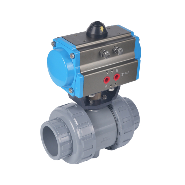 Pneumatic Socket Ball Valve CPVC/PTFE