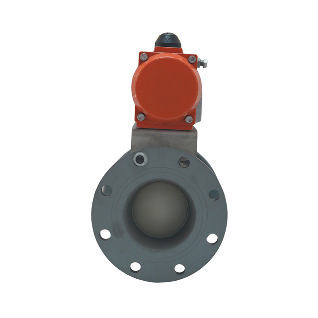 1/2in - 8in Pneumatic UPVC Flange Ball Valve Plastic Seawater Chemical Sewage Acid And Alkali Anti-Corrosion Dual Way Ball Valve