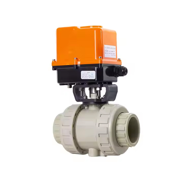 PPH Electric Actuator Articulated Ball Valve Fine Small Electric Plastic True Union Ball Valve For Automation