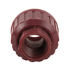FRPP Reddish Brown Double Threaded Joint Plastic Female Union Coupling Connector