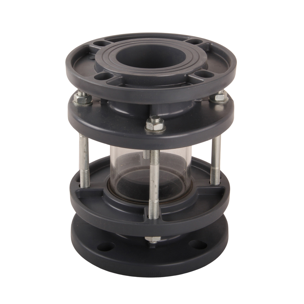 High Quality Industrial Pipe Fitting Glass Tube Inspection Glass UPVC Plastic Oil Flow Indicator Flange Sight Glass