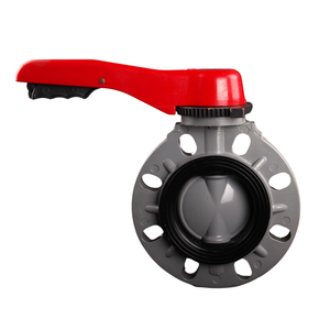 China Factory CPVC Plastic Corrosion Resistance Butterfly Valve OEM ODM Red Plastic Lever Handle Type Butterfly Valve