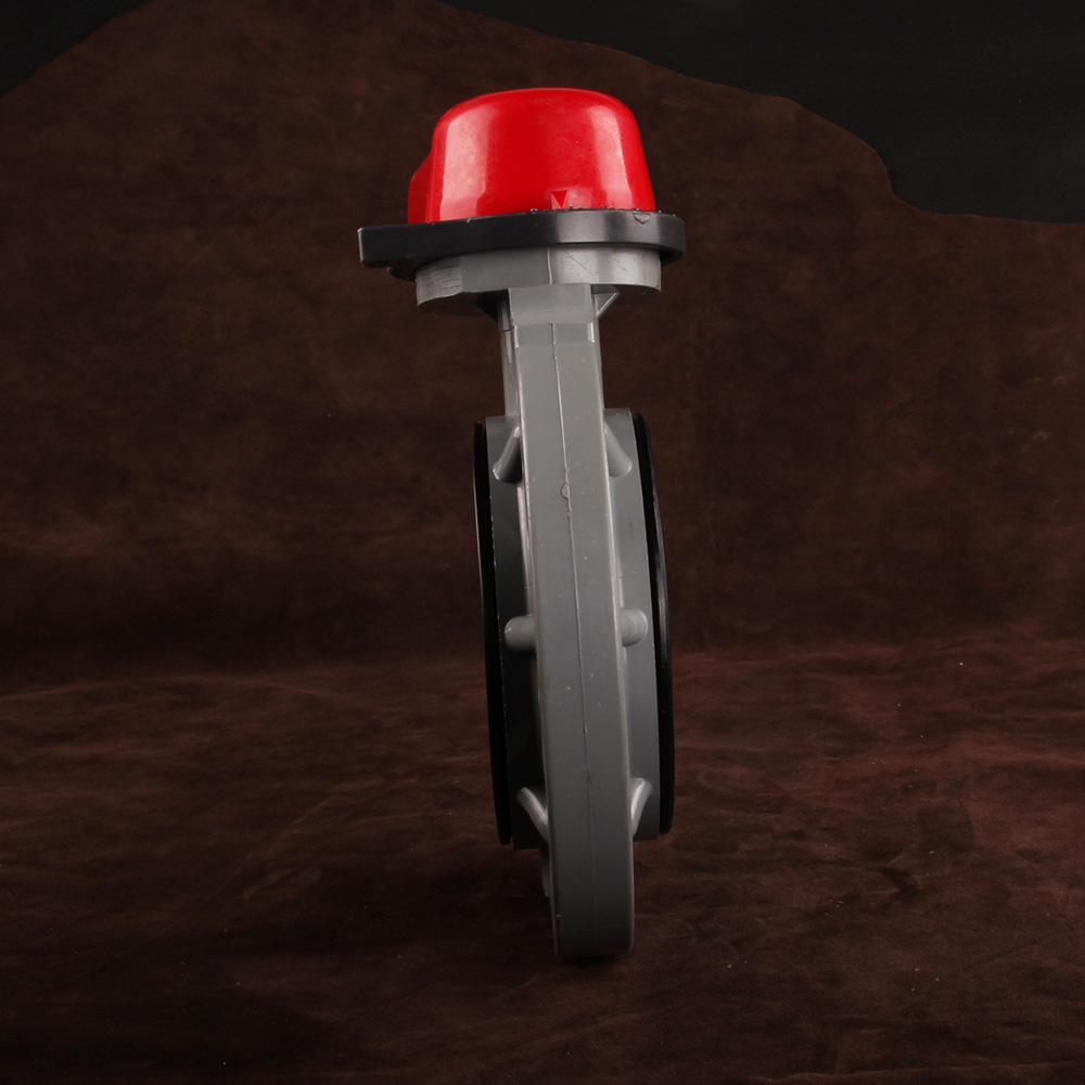 China Factory CPVC Plastic Corrosion Resistance Butterfly Valve OEM ODM Red Plastic Lever Handle Type Butterfly Valve