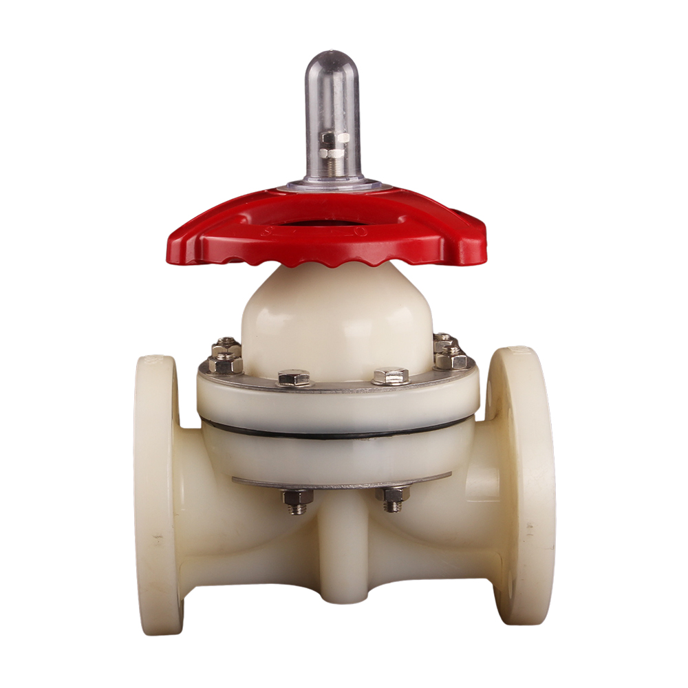 Flow Regulation Corrosion Resistant Plastic Diaphragm Valves Withstand High Temperature Flanged PVDF Diaphragm Valve