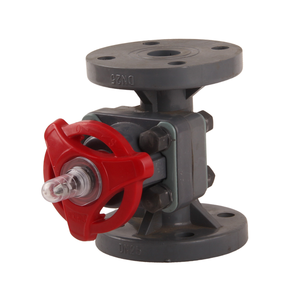 UPVC Manual Anti-corrosion Diaphragm Valve DN15-DN200 Flanged Double-layer Diaphragm Seal Diaphragm Valve