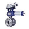 High Temperature Flange V-shaped Ball Valve Pneumatic Actuators Flanged Segment Ball Valve for Solid Liquid And Gas
