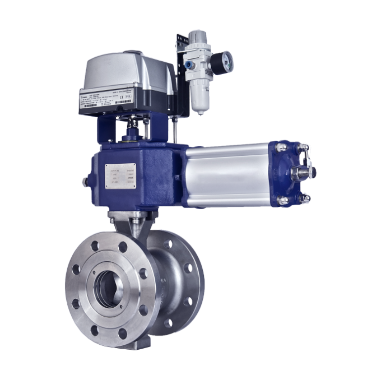 High Temperature Flange V-shaped Ball Valve Pneumatic Actuators Flanged Segment Ball Valve for Solid Liquid And Gas