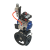 Stainless Steel Pneumatic Flange Ball Valve with Manual Operation And Triple Fittings