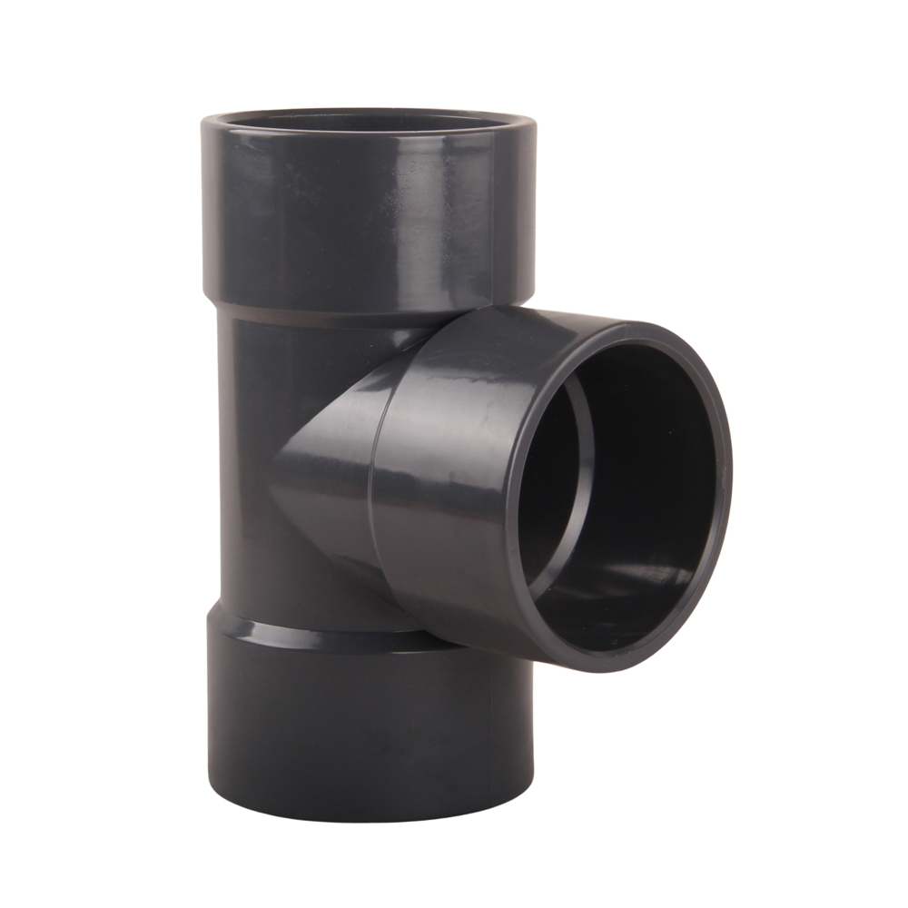 UPVC Pipe Coupling Joint Tee Reducing Pipe Fittings Plastic Reducer Tee Joint Fittings for Chemical Industrial