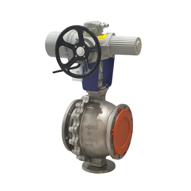 Electric Actuator Multi Turn Full Bore V-shaped Ball Valve Stainless Steel Chemical Industry Flange V Type Ball Valve