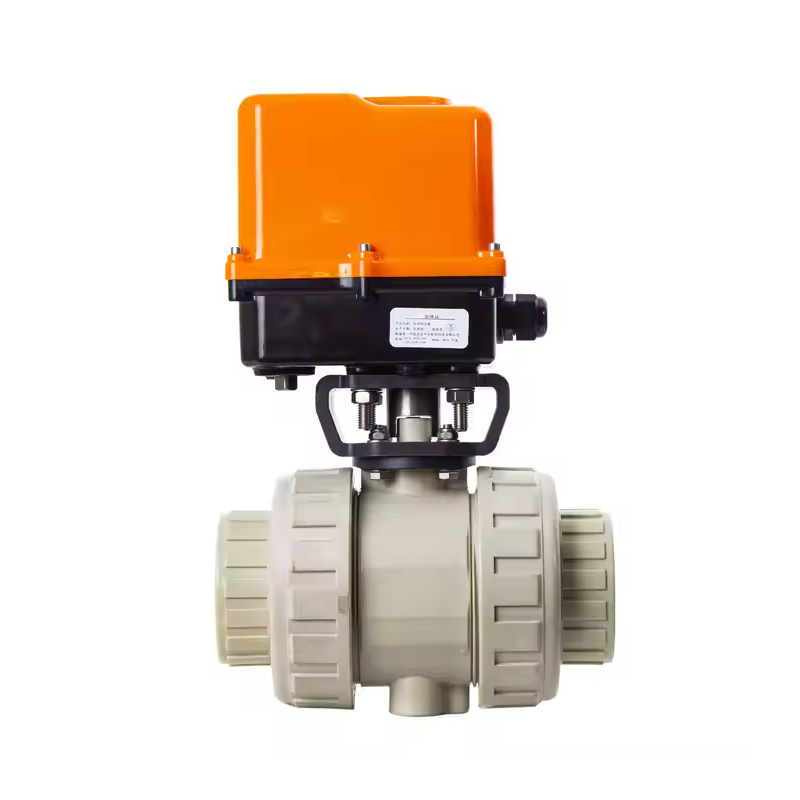 PPH Electric Actuator Articulated Ball Valve Fine Small Electric Plastic True Union Ball Valve For Automation