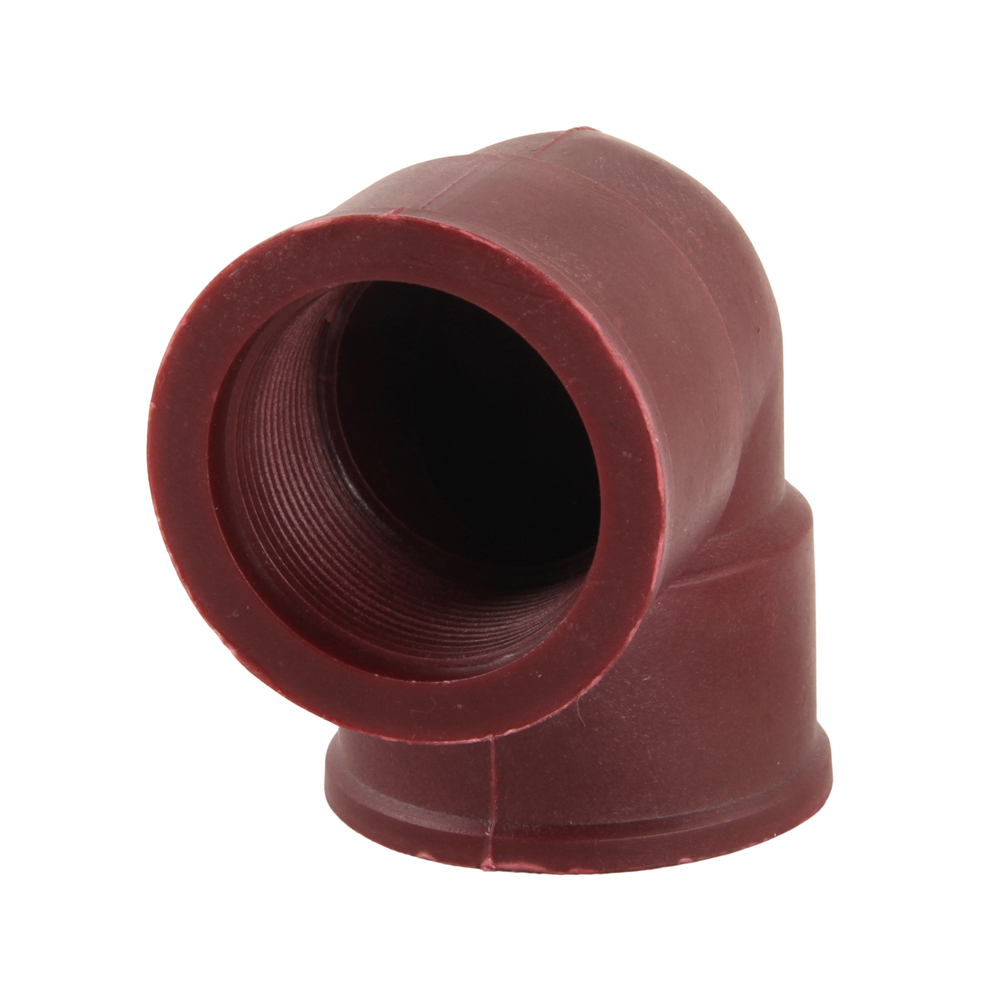 Wear-Resistant Durable 90 Degrees Pipe Fitting Industrial-Grade FRPP Red Threaded Elbow