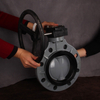 Hot Sale DIN ANSI JIS Standard CPVC Butterfly Valve Plastic Worm Gear Type Butterfly Valve For Chemical Industry