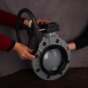 Hot Sale DIN ANSI JIS Standard CPVC Butterfly Valve Plastic Worm Gear Type Butterfly Valve For Chemical Industry