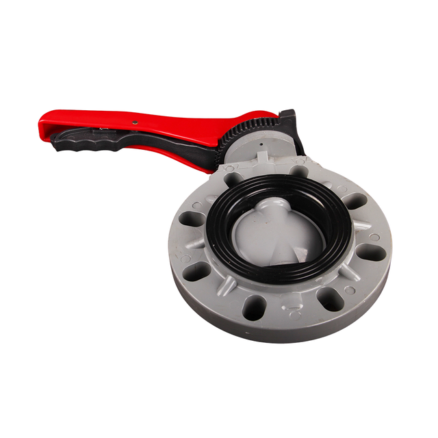 China Factory CPVC Plastic Corrosion Resistance Butterfly Valve OEM ODM Red Plastic Lever Handle Type Butterfly Valve