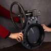Spherical Design Disc UPVC Turbine Actuator Butterfly Valve Plastic Acid / Alkali Resistant Worm Wheel Handle Butterfly Valve