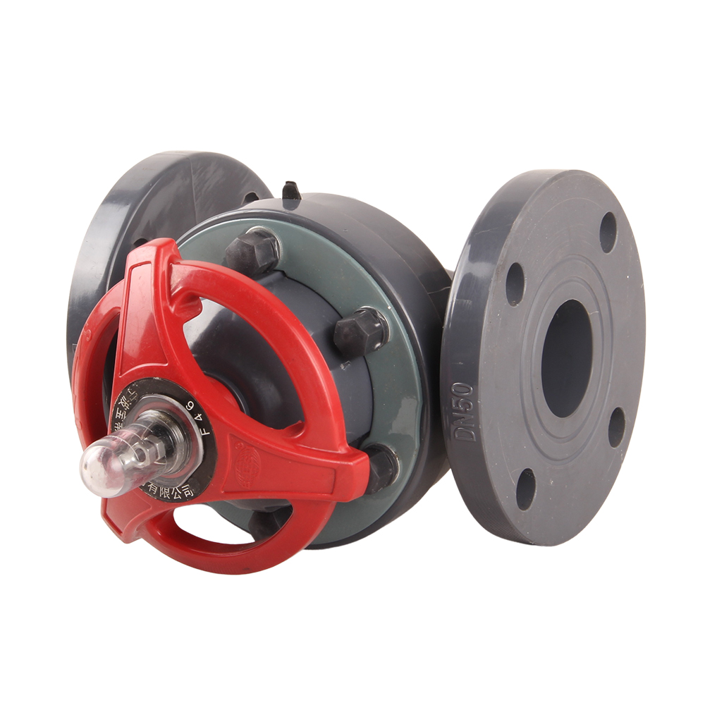 Good Price UPVC Manual Diaphragm Valve DN15-DN200 Flanged Plastic Single Diaphragm Valve Manufacturer