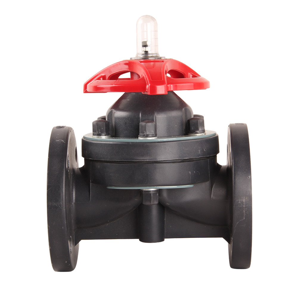New Design Flange End Plastic Flanged Diaphragm Valve FRPP Manual Directional Control Diaphragm Valve for Water OEM Customizable